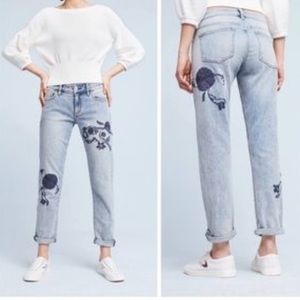 Anthropologie Pilcro Hyphen Embroidered Jeans